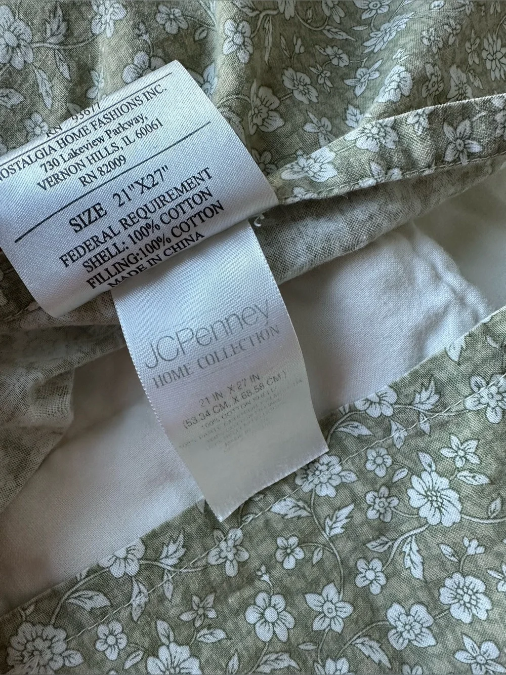 Vintage JCPenney Pastel Floral Quilted Pillow Shams Cover Cotton Size 21”X27”